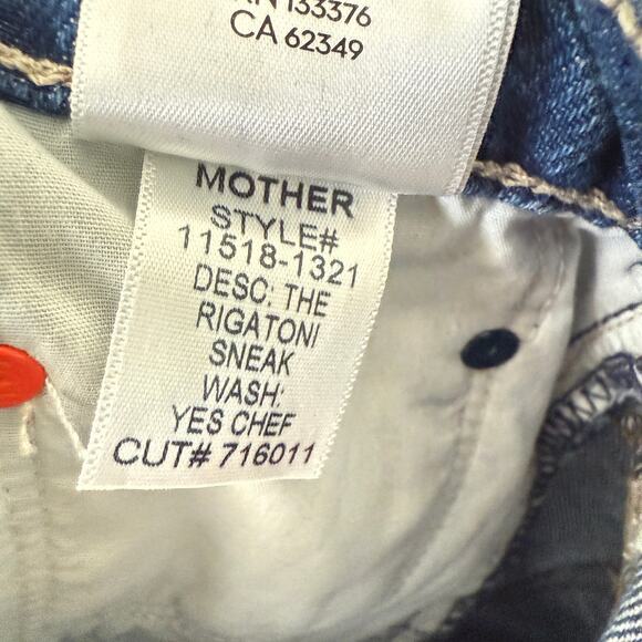 Mother SNACKS! The Rigatoni Sneak in Yes Chef Blue Size 29 NEW - Picture 5 of 10